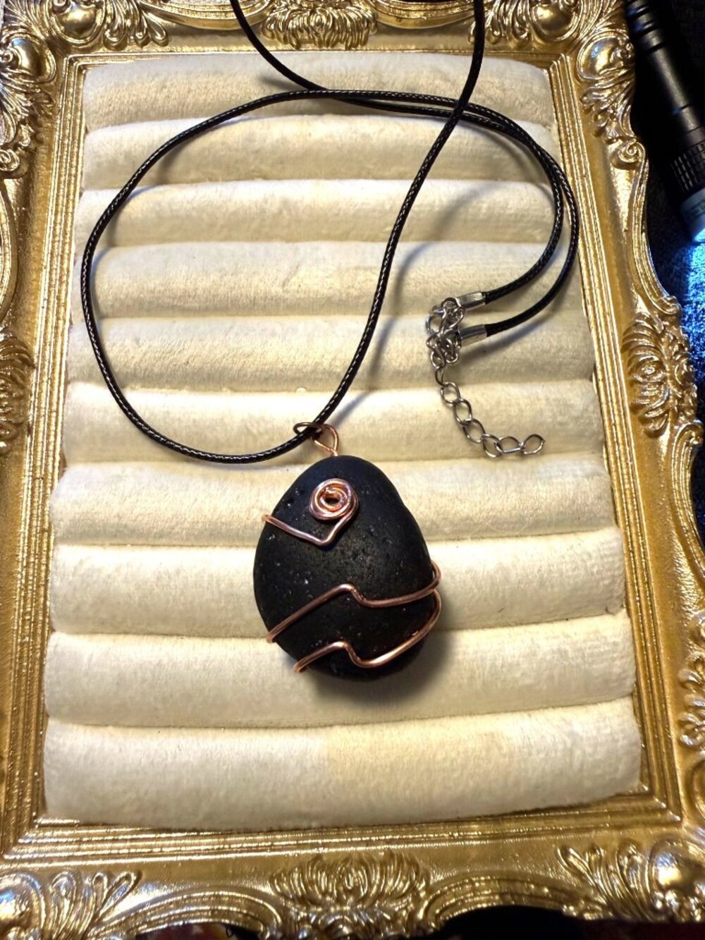 Seaham Copper Current โ Rare Pirate Glass Wire-Wrapped Necklace